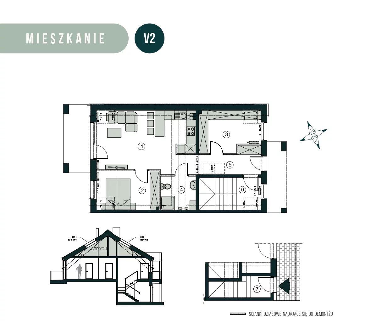 Mieszkanie 66,43 m², piętro 1, oferta nr V2, Aleja Wiśniowa Pogórze, Pogórze, ul. Feliksa Dorsza